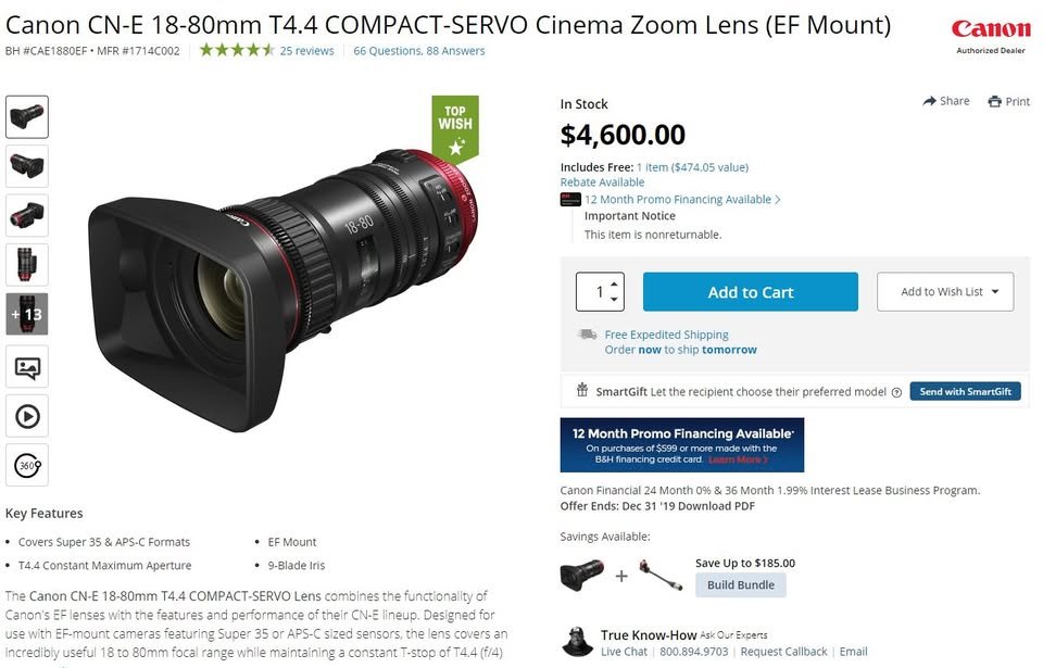 Canon CN-E 18-80mm T4.4 with zooming grip - Image 10